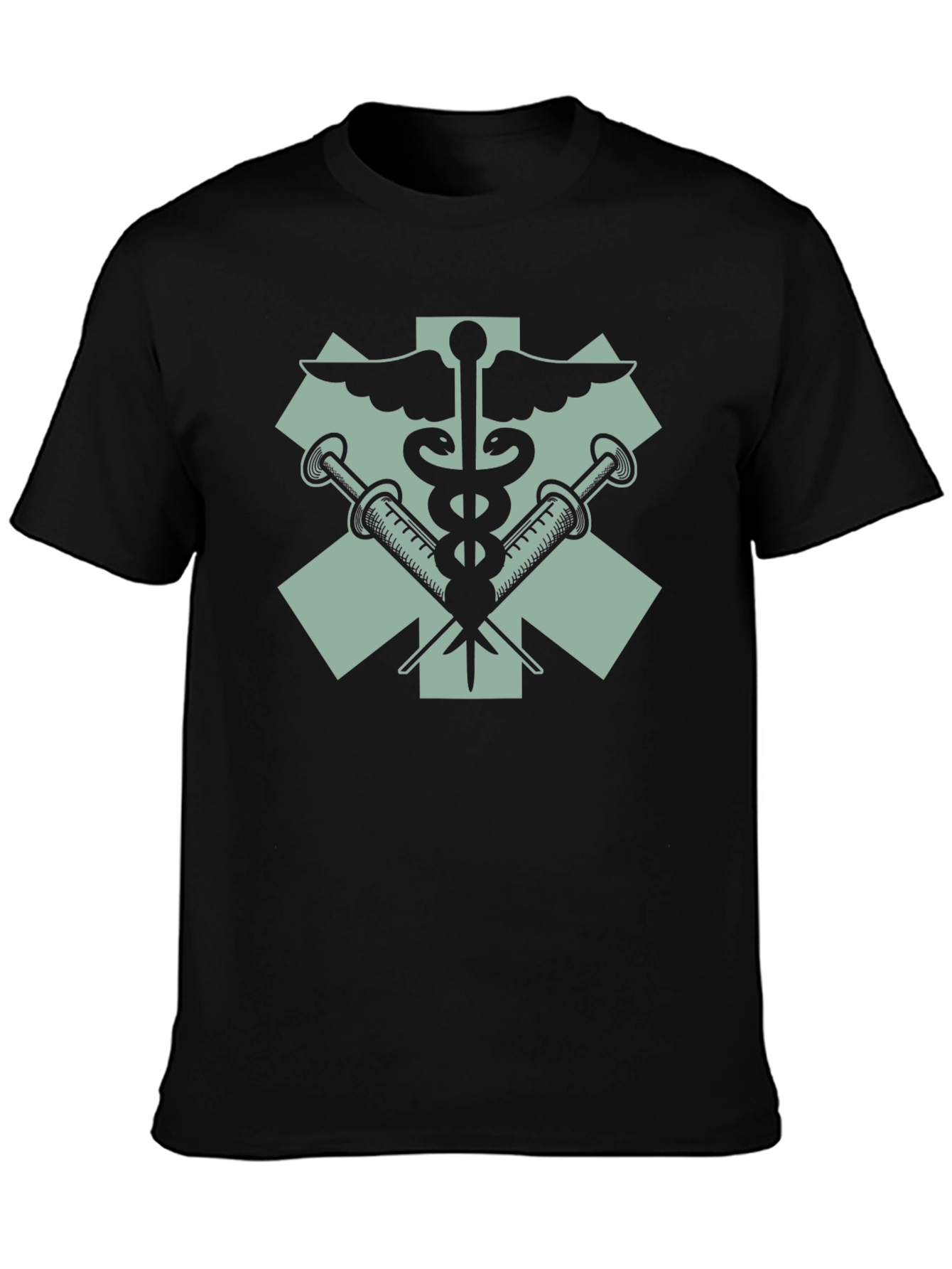 Medical Emblem Graphic T-Shirt - Black