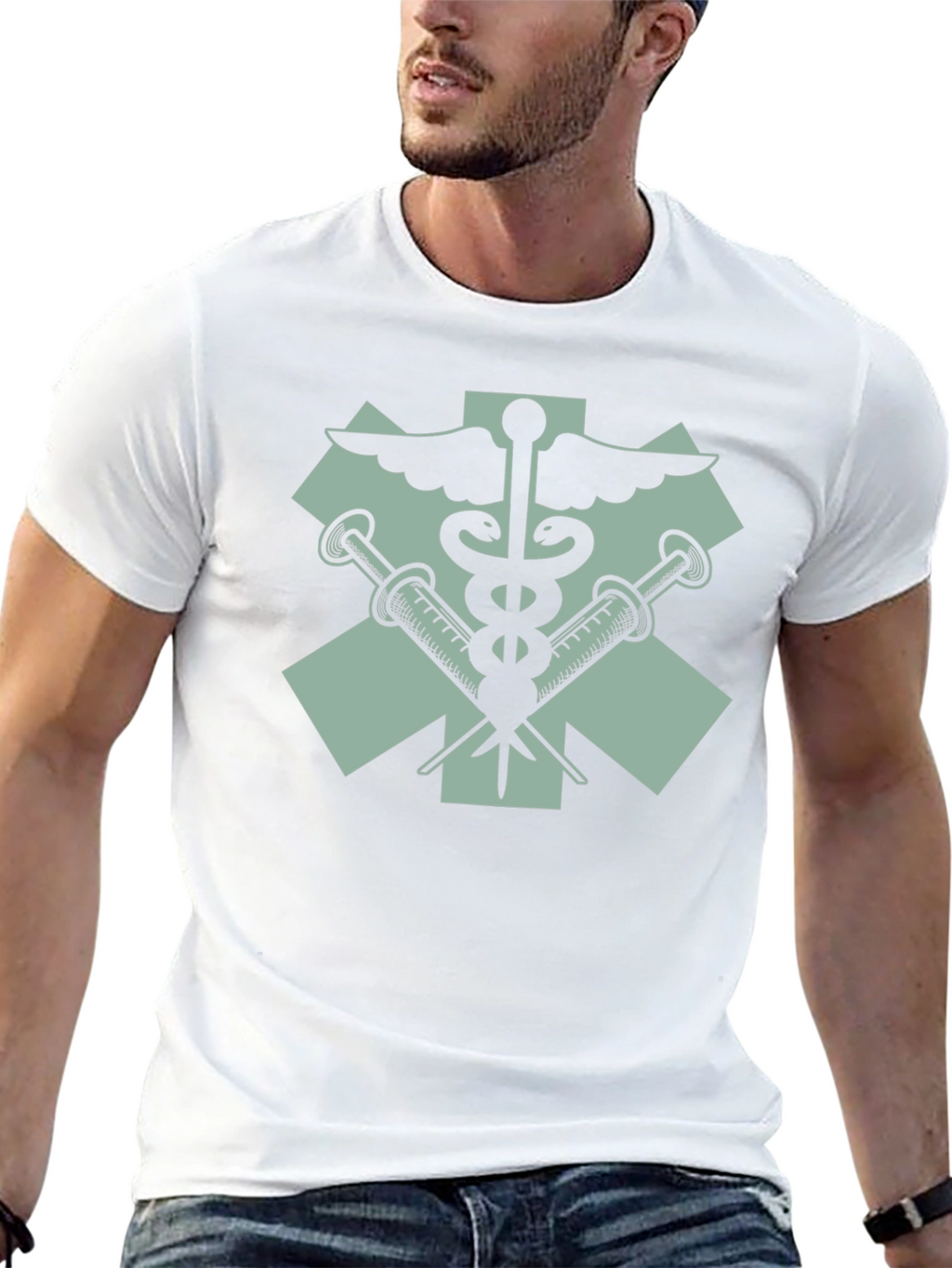 Medical Emblem Graphic T-Shirt - Black