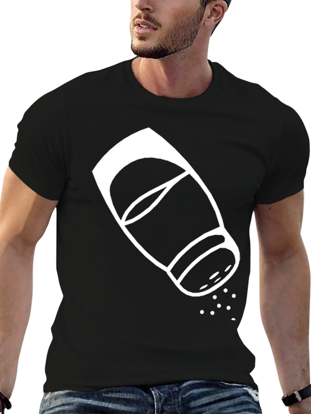Salt Shaker Graphic Tee - Black Cotton T-Shirt