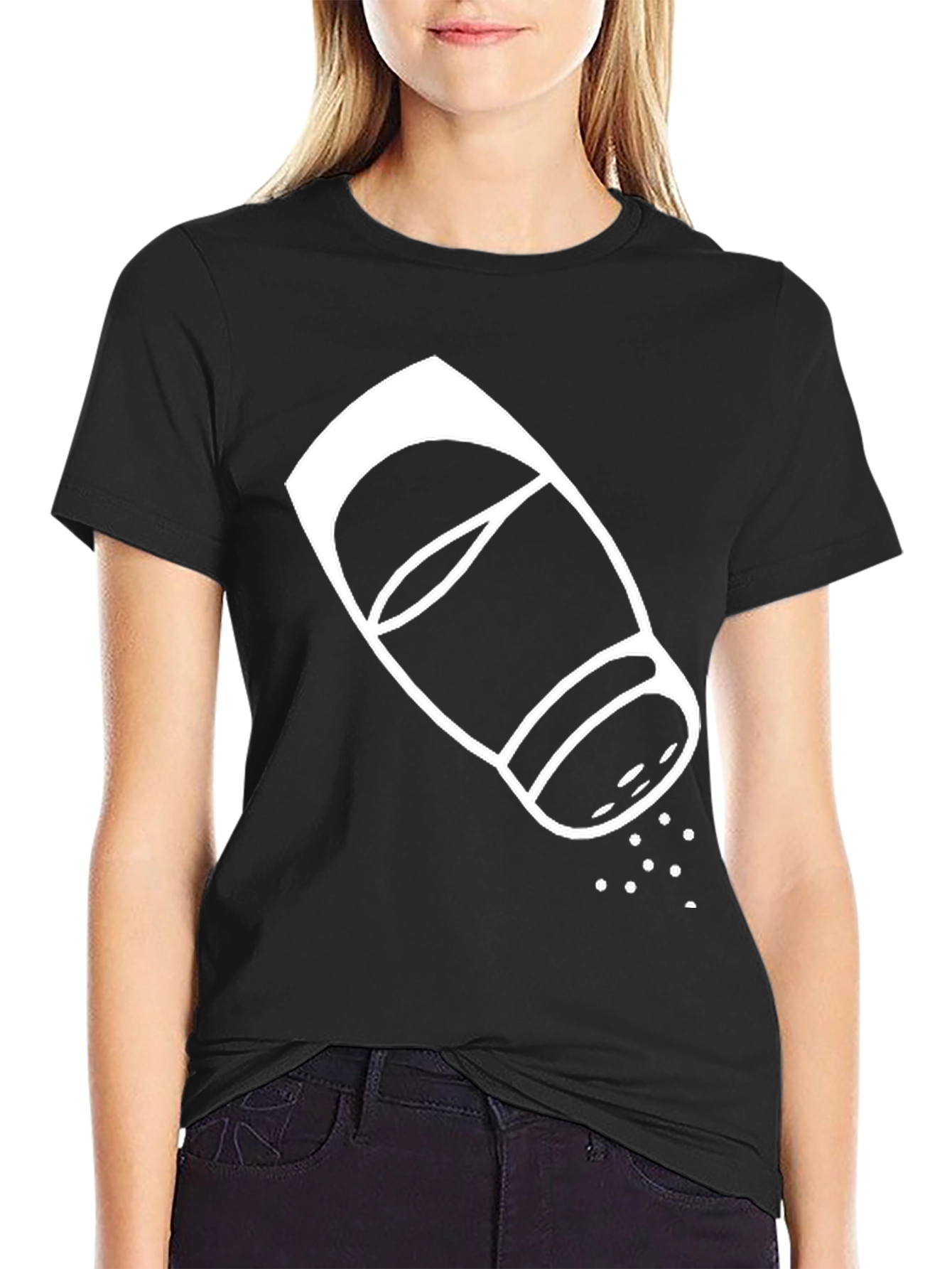 Salt Shaker Graphic Tee - Black Cotton T-Shirt