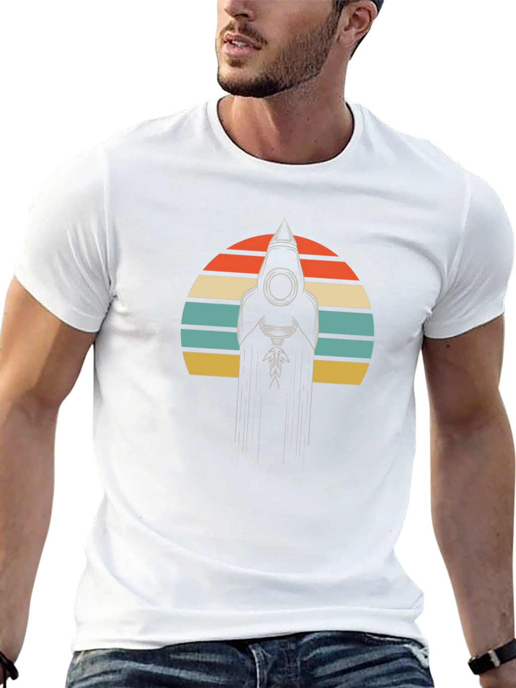Retro Hooded Figure Graphic T-Shirt