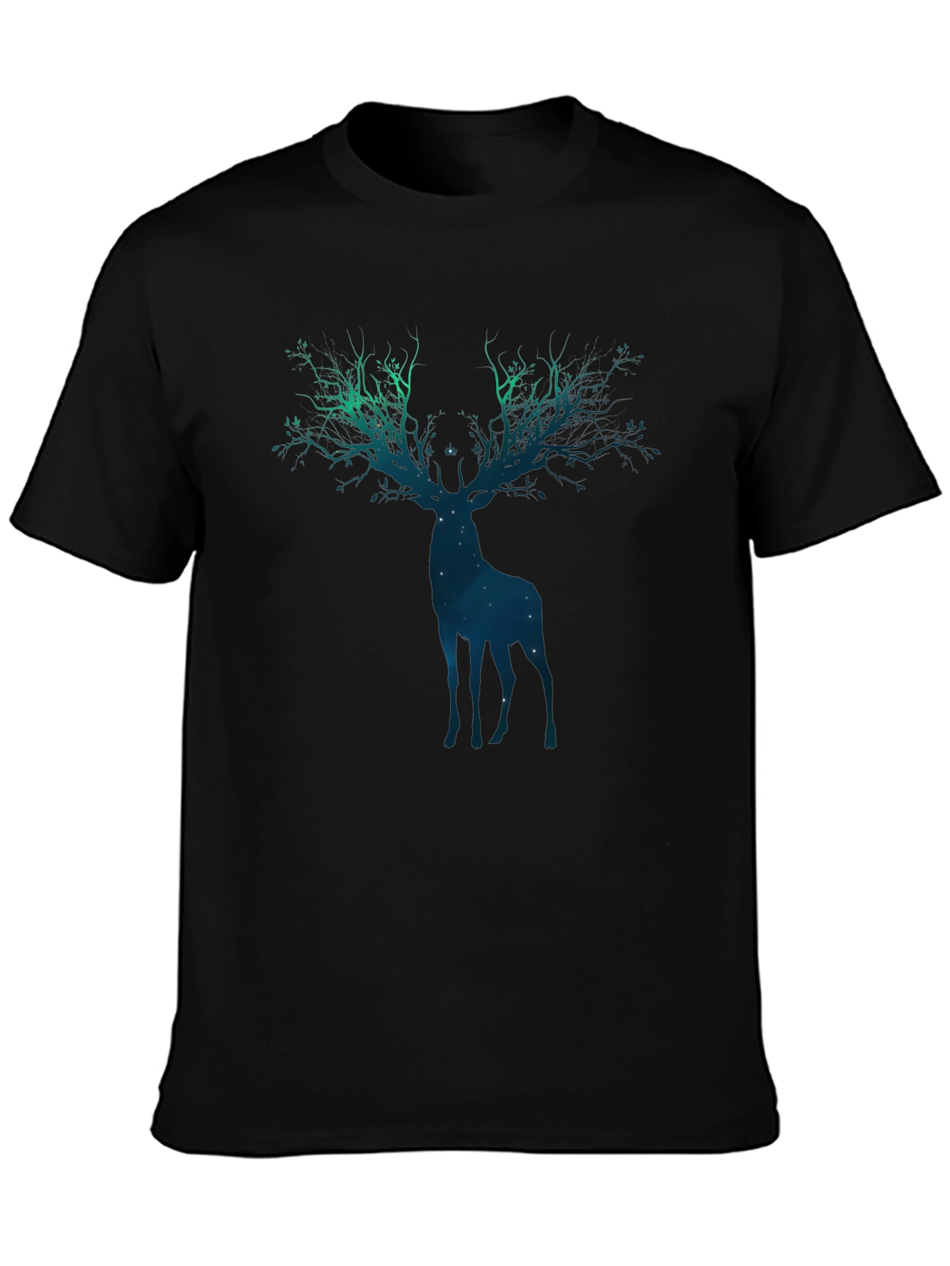 Nature Stag Graphic T-Shirt - Black
