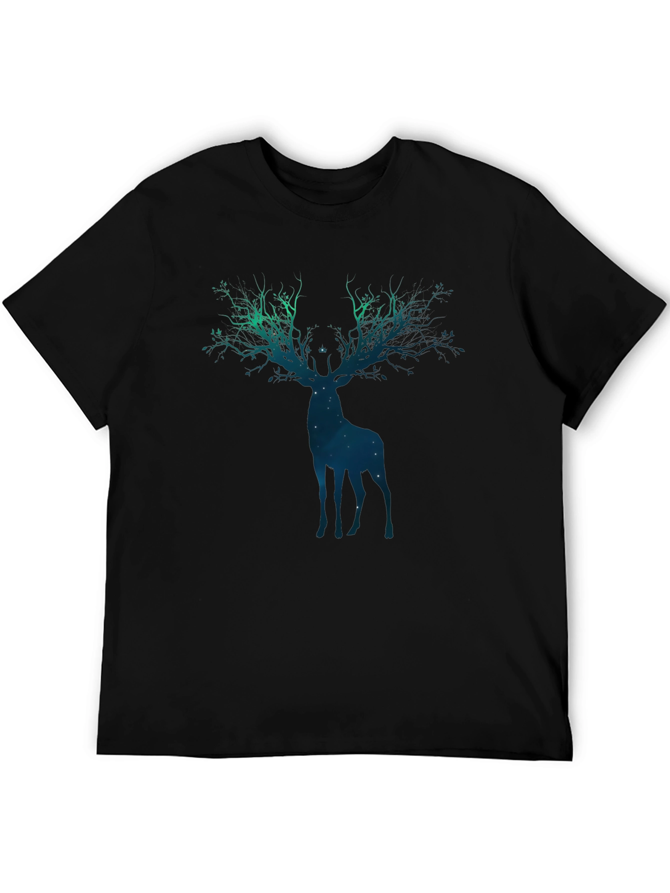 Nature Stag Graphic T-Shirt - Black