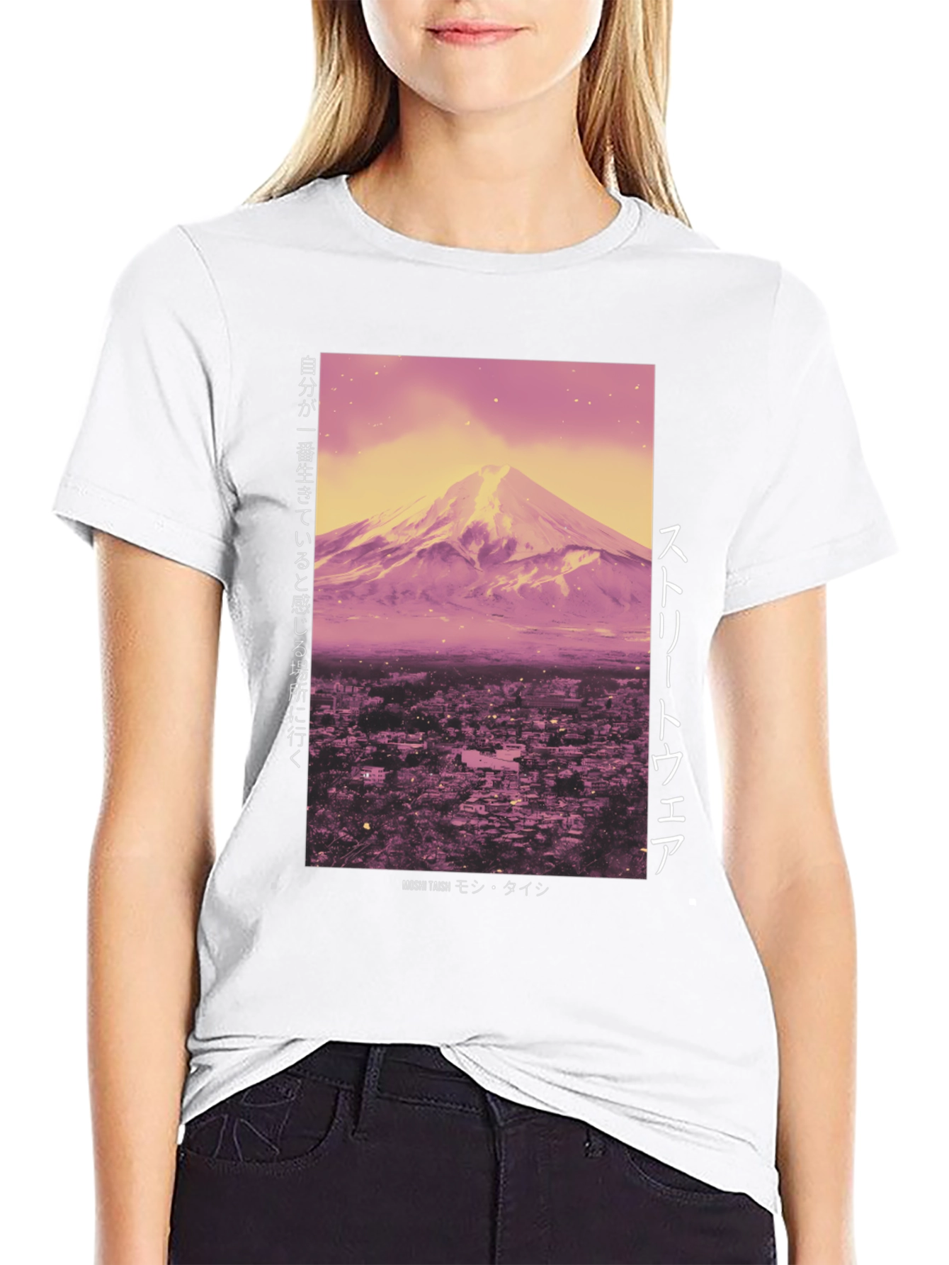 Japanese Mountain Graphic T-Shirt