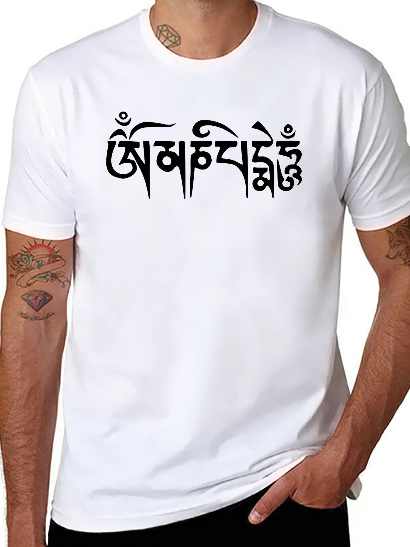 Black T-Shirt with Tibetan Script