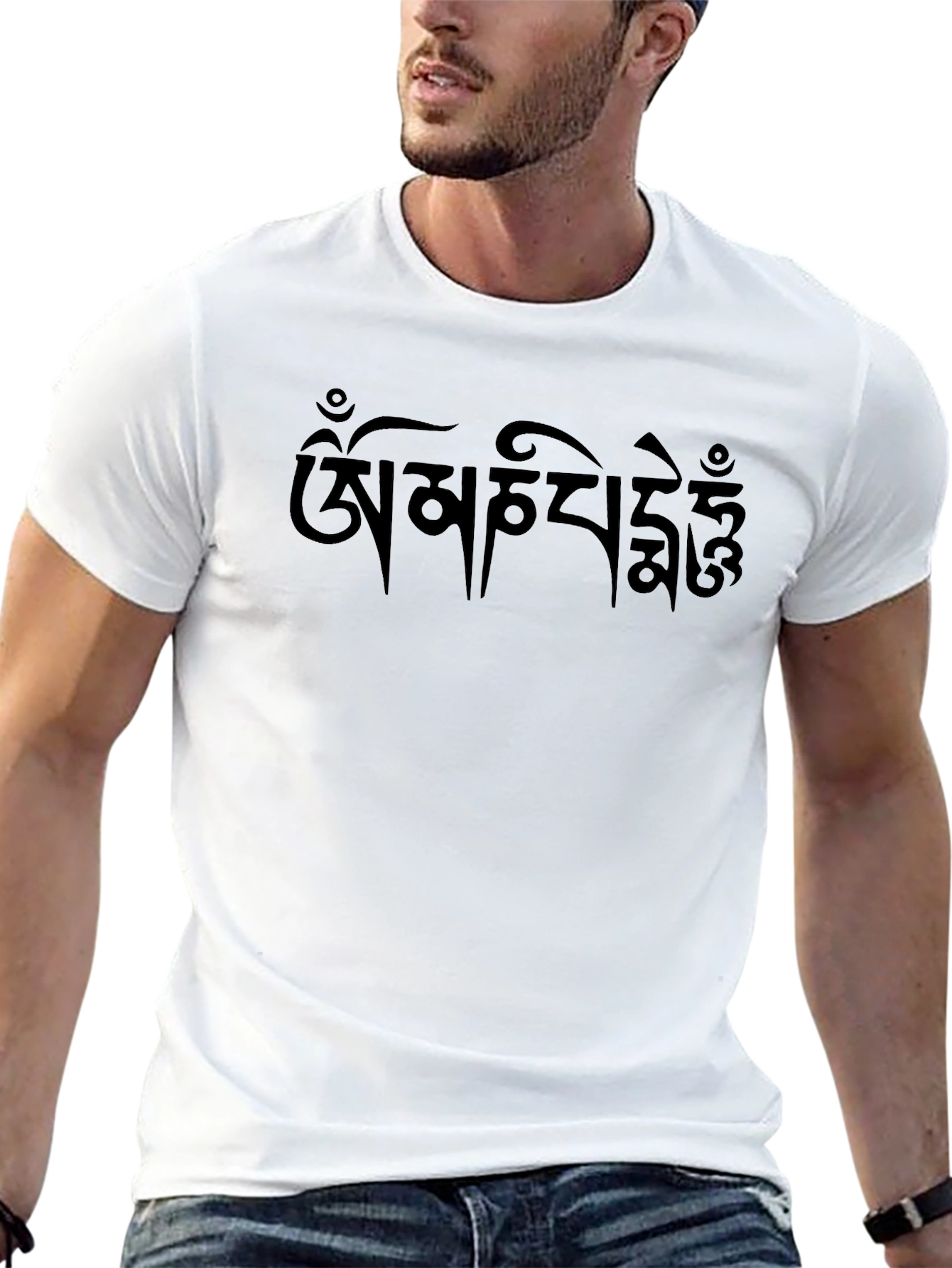 Black T-Shirt with Tibetan Script