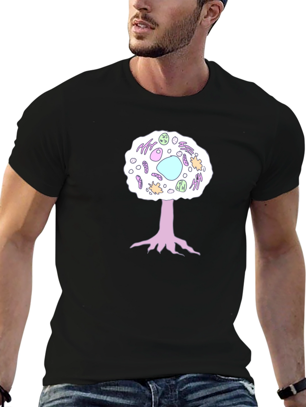 Cell Tree Black T-Shirt: Science & Nature Inspired