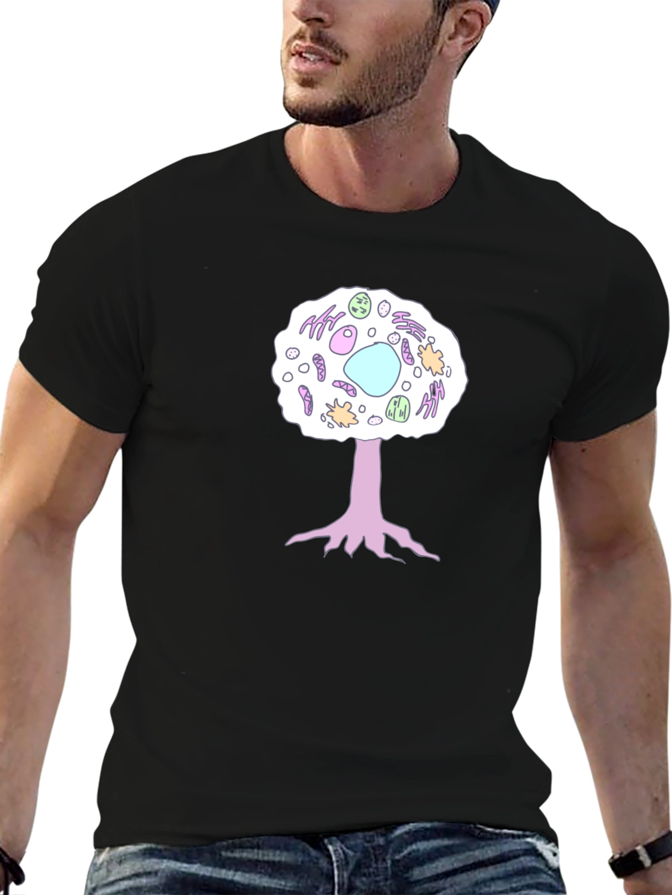 Cell Tree Black T-Shirt: Science & Nature Inspired