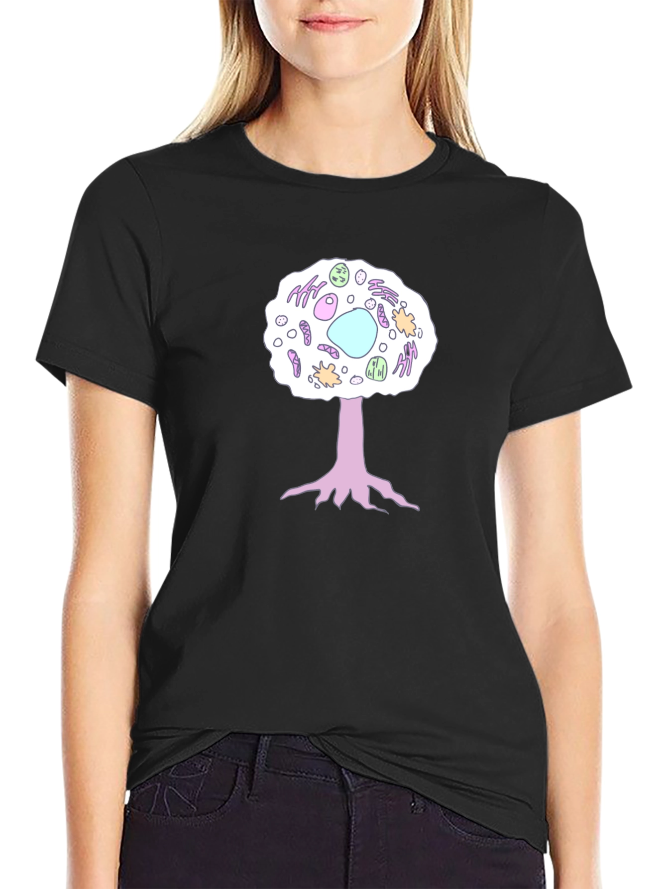 Cell Tree Black T-Shirt: Science & Nature Inspired