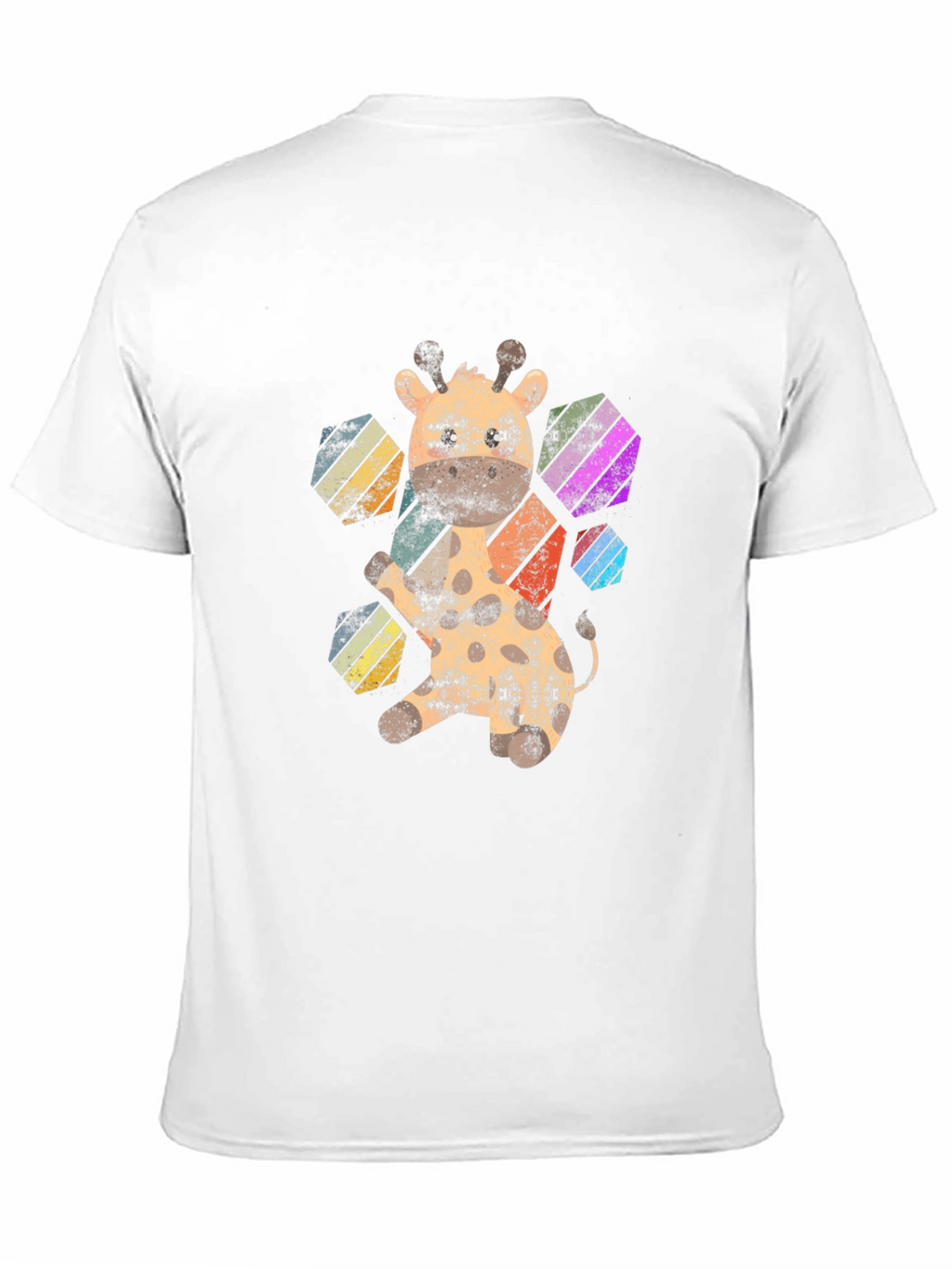 Giraffe Hexagon Graphic Tee - Unisex Black T-Shirt