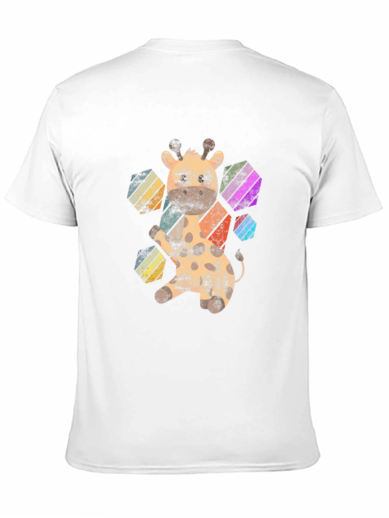 Giraffe Hexagon Graphic Tee - Unisex Black T-Shirt