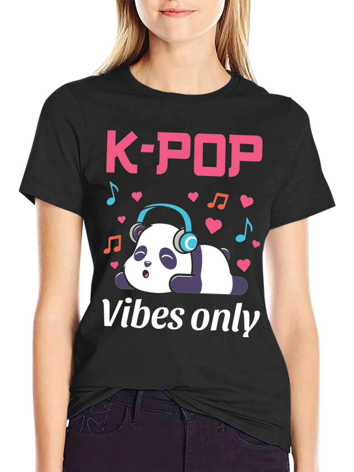 K-Pop Vibes Only Panda T-Shirt