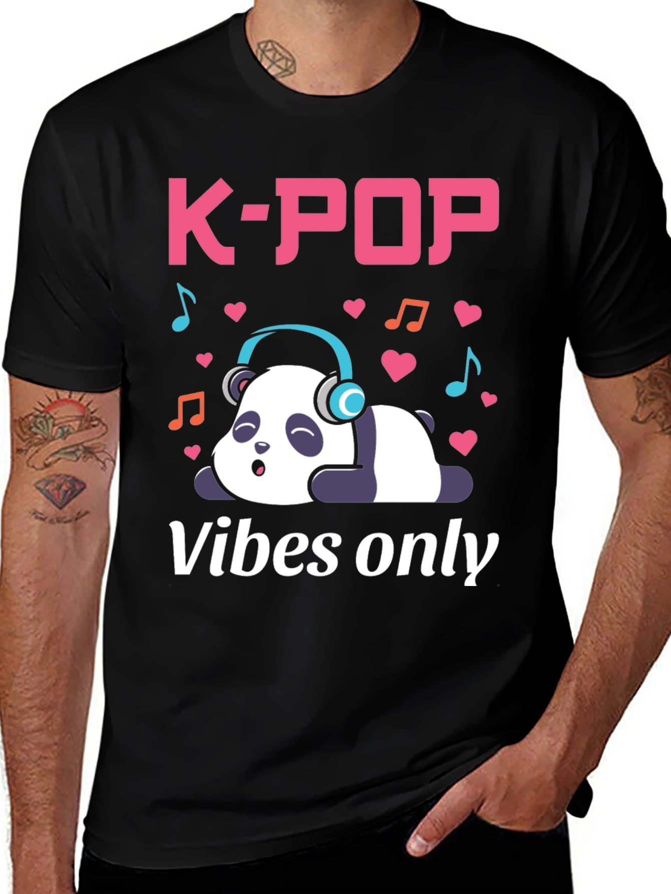 K-Pop Vibes Only Panda T-Shirt