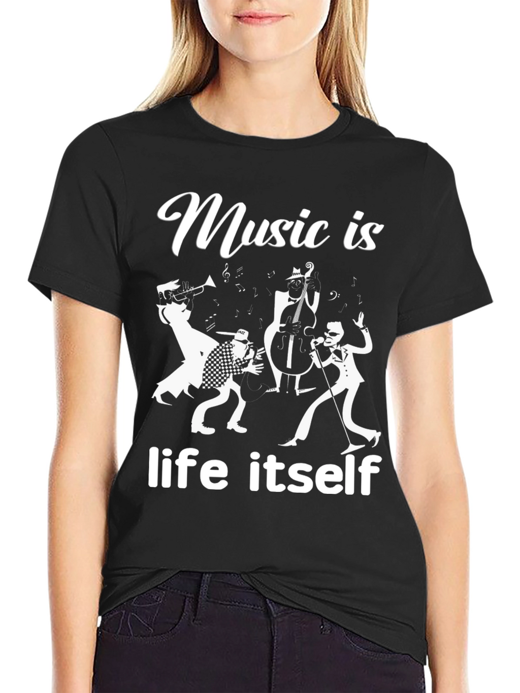 Music Is Life Itself - Jazz Band T-Shirt