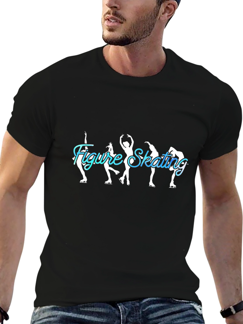 Figure Skating Tee - Ice Skating Silhouette Design