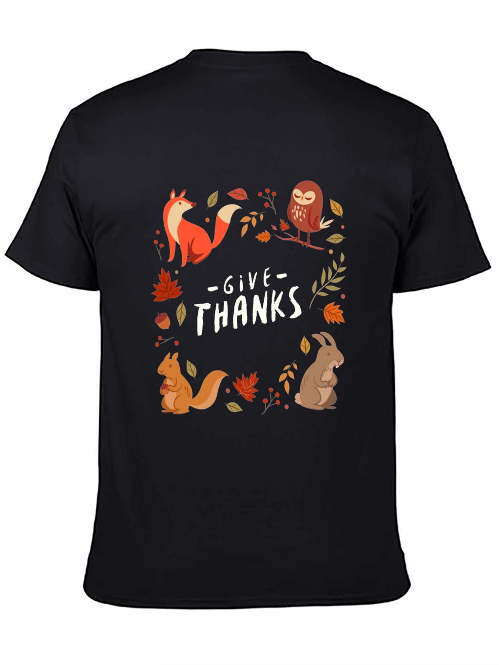 Give Thanks Fall Animals T-Shirt