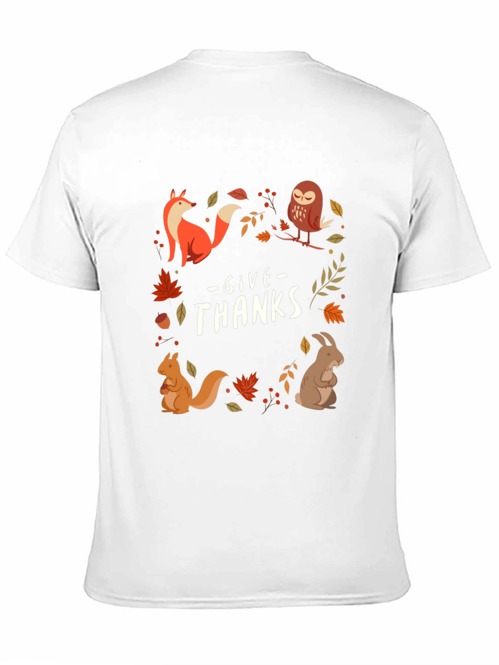 Give Thanks Fall Animals T-Shirt