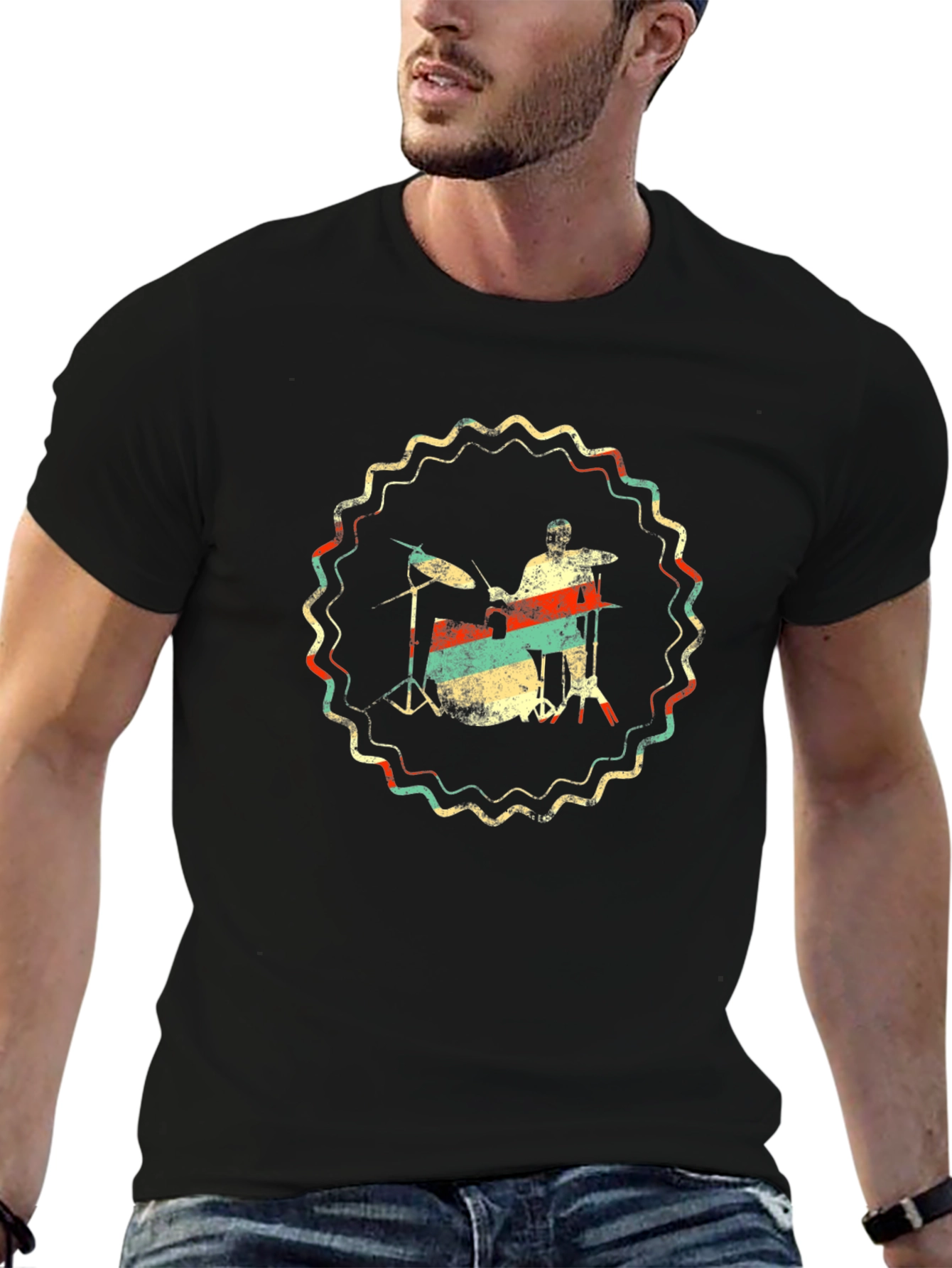Vintage Drummer T-Shirt - Retro Style