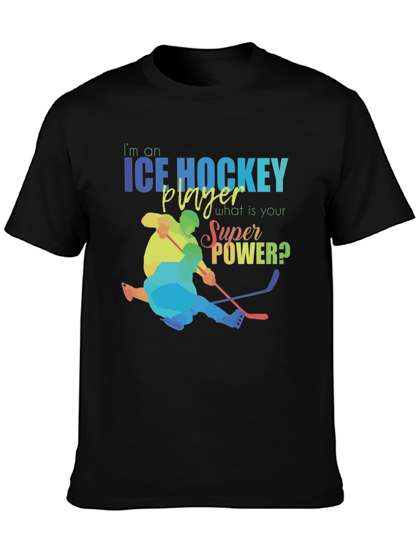 Ice Hockey Player Super Power Graphic T-Shirt