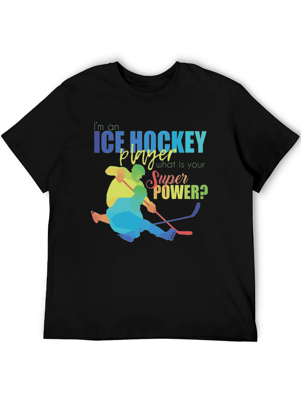 Ice Hockey Player Super Power Graphic T-Shirt