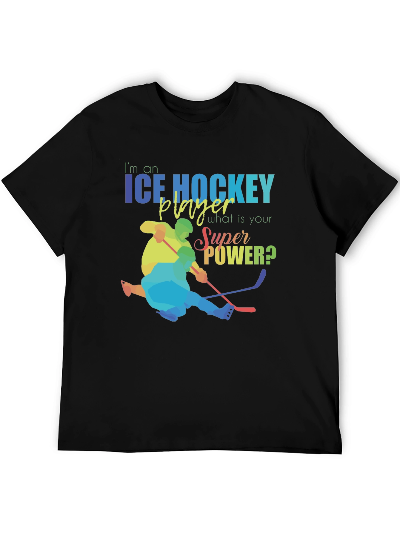 Ice Hockey Player Super Power Graphic T-Shirt