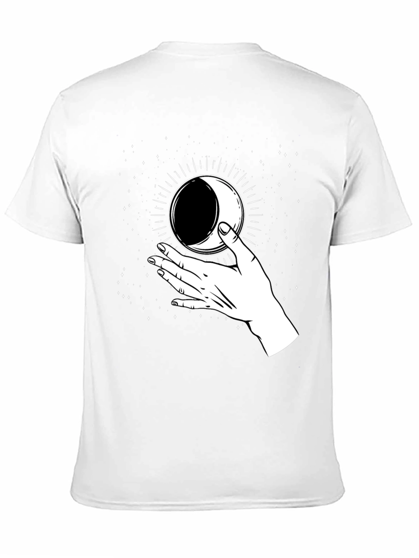Mystic Moon Hand T-Shirt - Black Graphic Tee