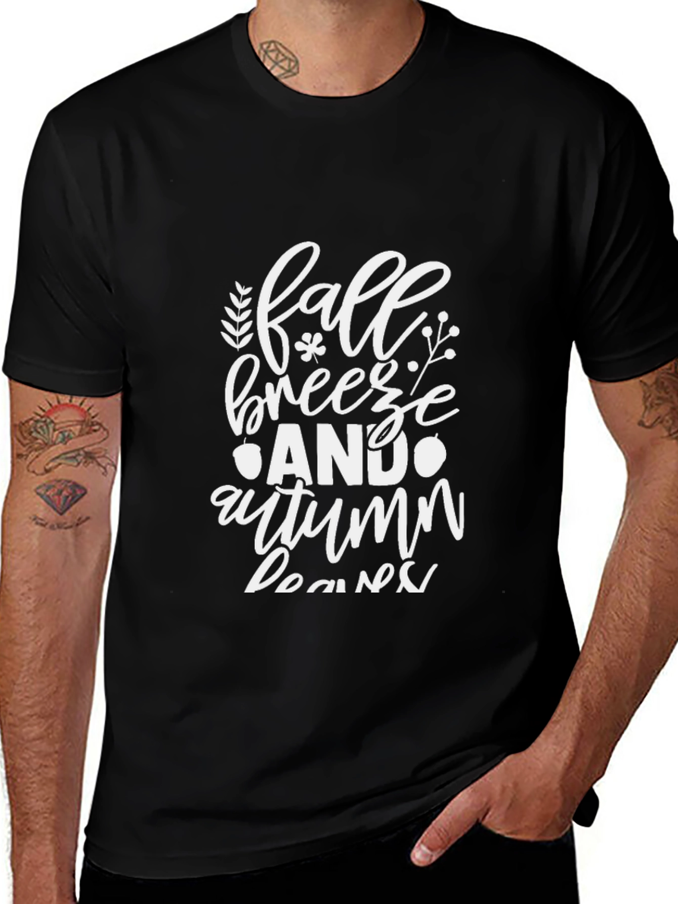 Fall Breeze Autumn Leaves Graphic Tee