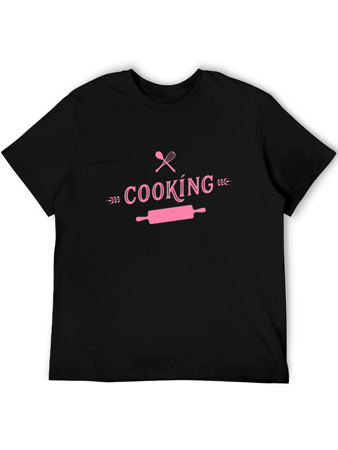 Cooking Themed T-Shirt - Pink Design on Black Tee