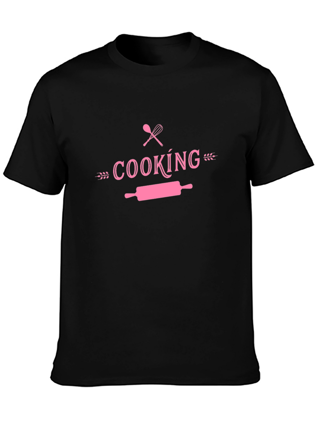Cooking Themed T-Shirt - Pink Design on Black Tee