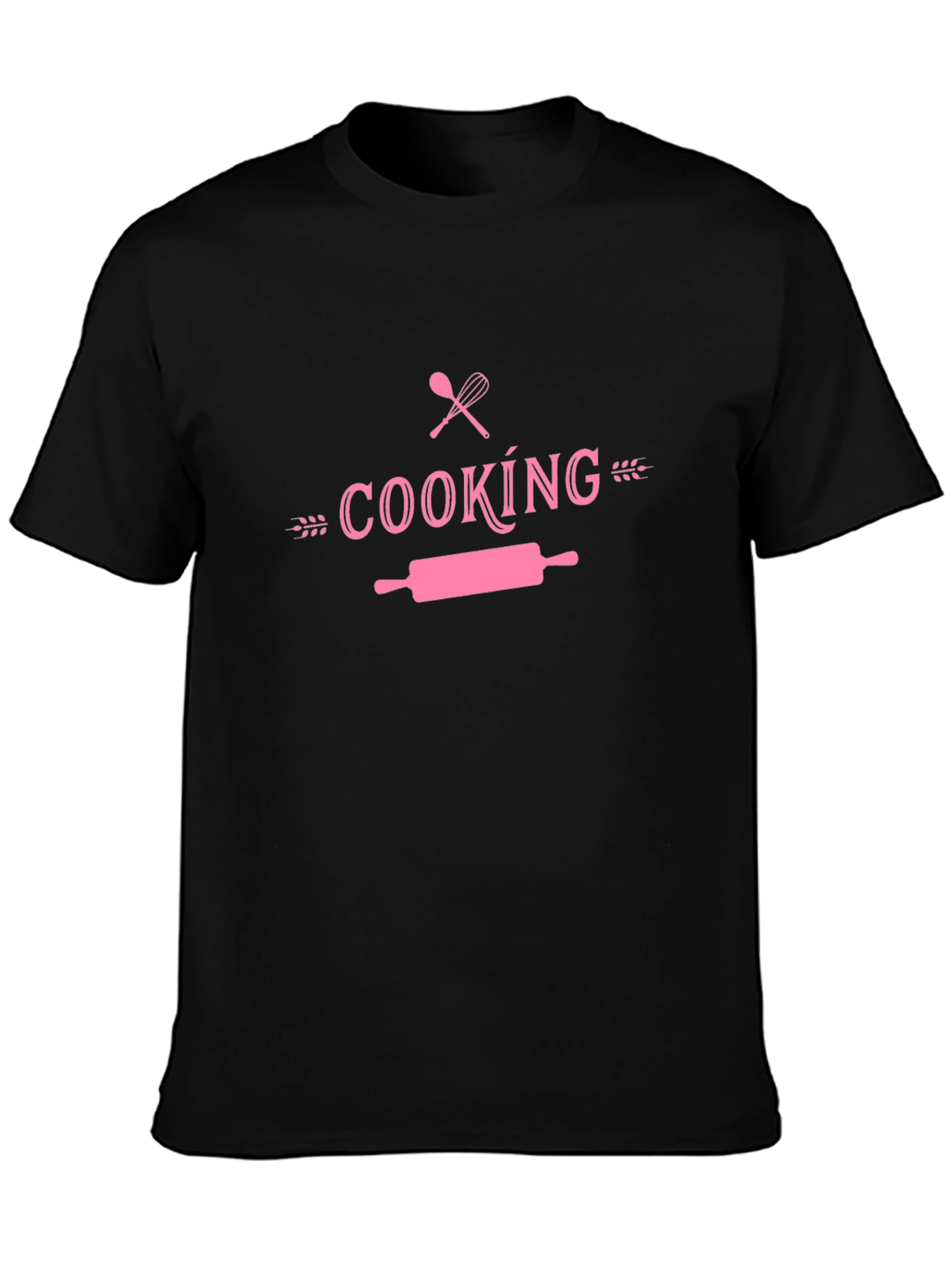 Cooking Themed T-Shirt - Pink Design on Black Tee