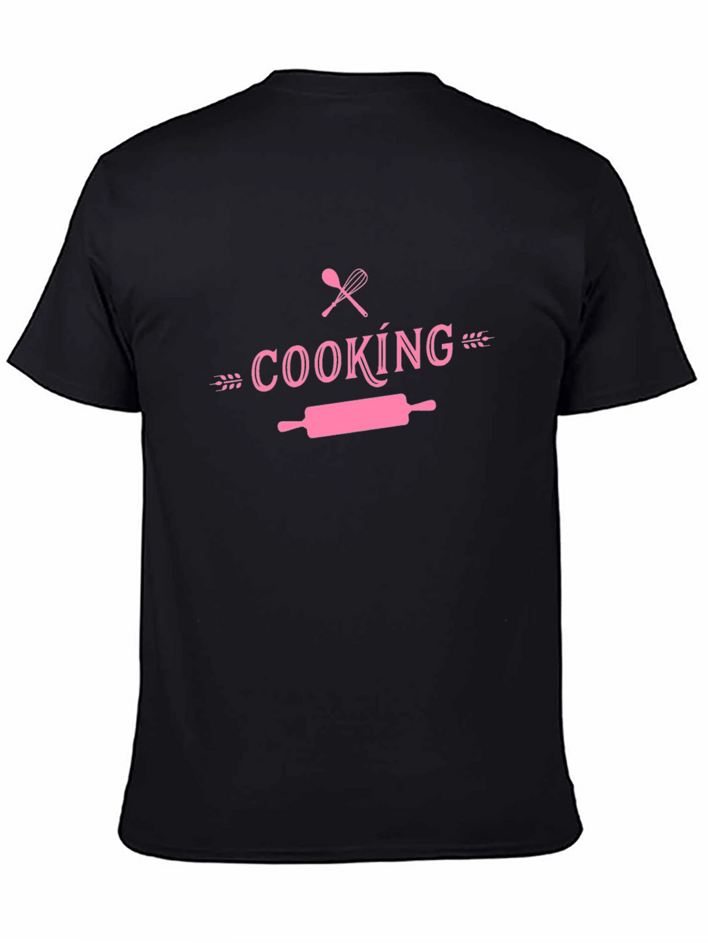 Cooking Themed T-Shirt - Pink Design on Black Tee
