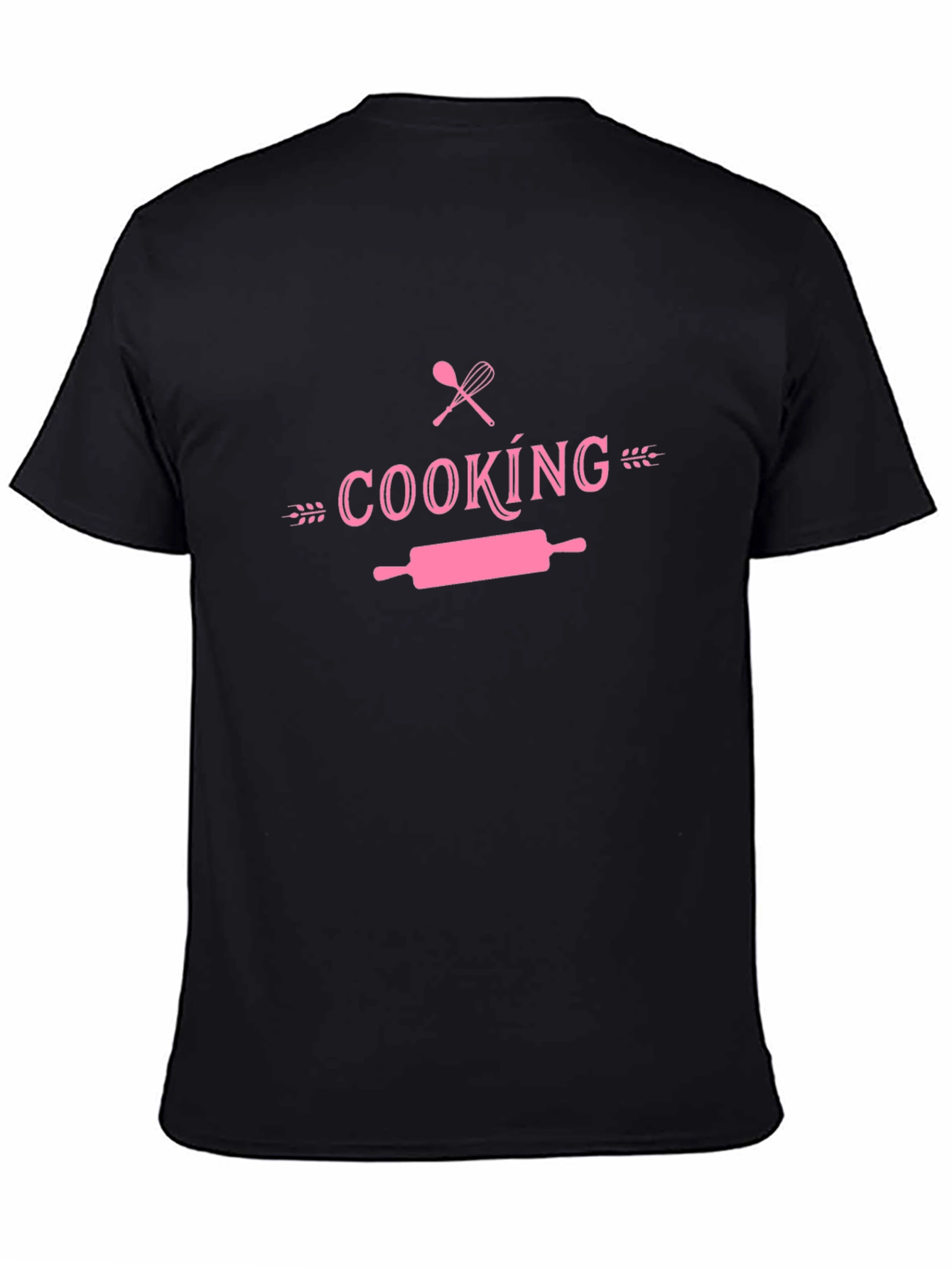 Cooking Themed T-Shirt - Pink Design on Black Tee