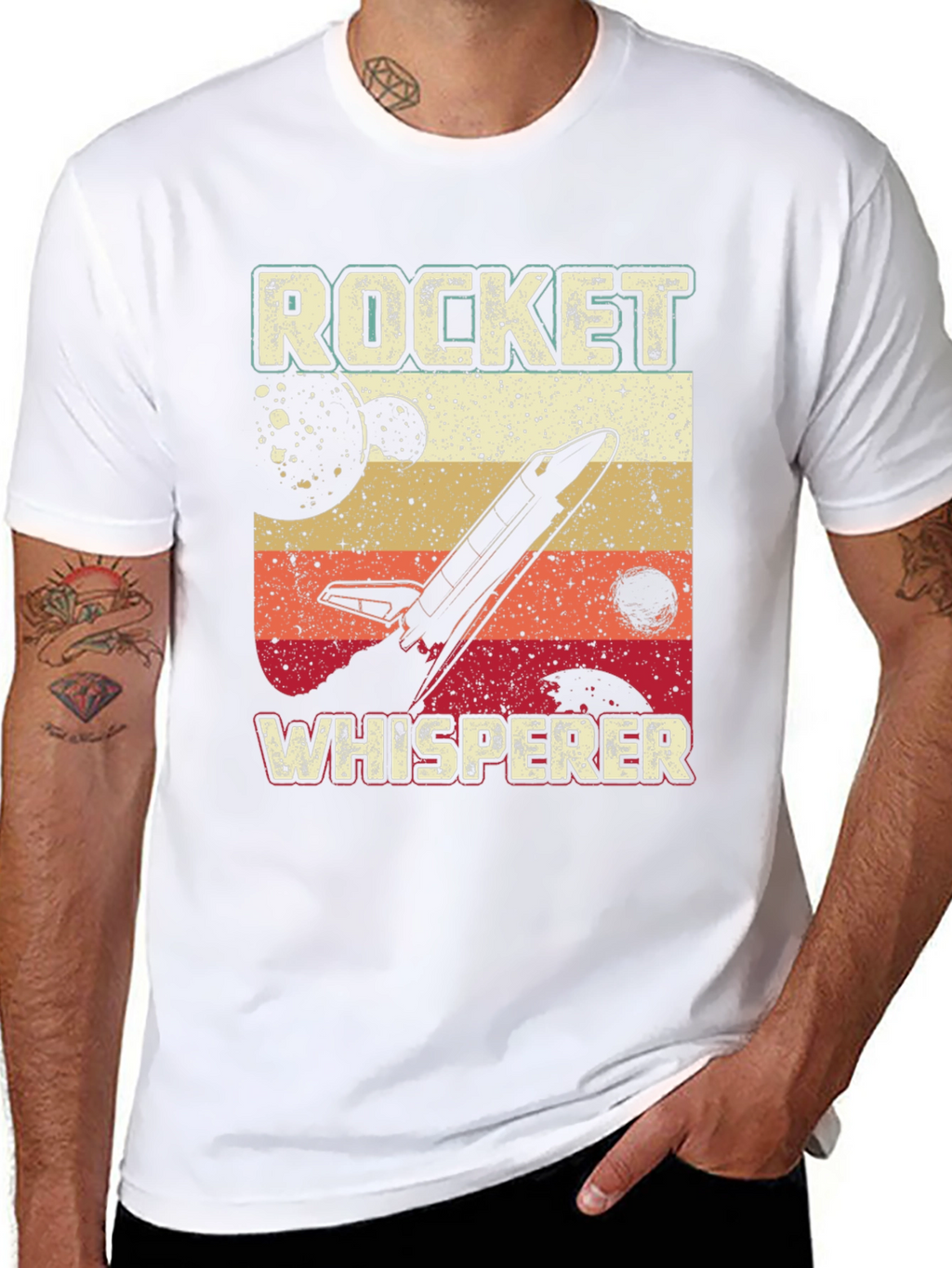 Rocket Whisperer Graphic Tee - Retro Space Design