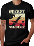 Rocket Whisperer Graphic Tee - Retro Space Design