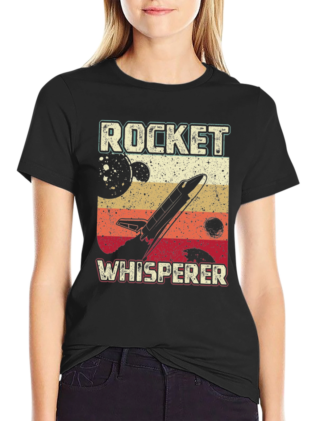 Rocket Whisperer Graphic Tee - Retro Space Design