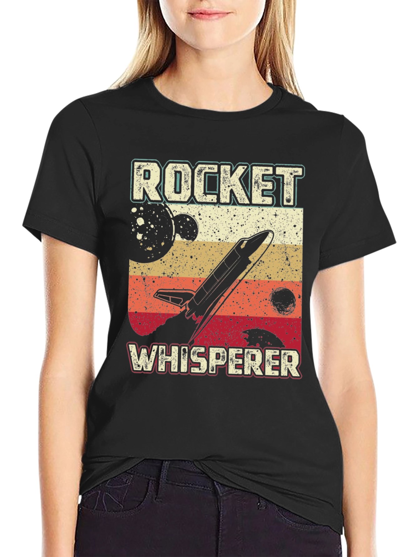Rocket Whisperer Graphic Tee - Retro Space Design