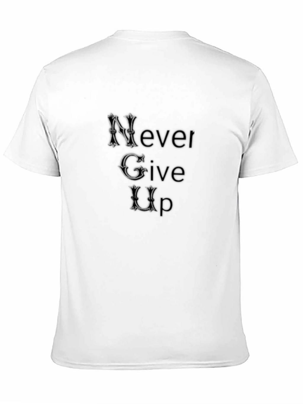 Never Give Up Stylish Black Tee