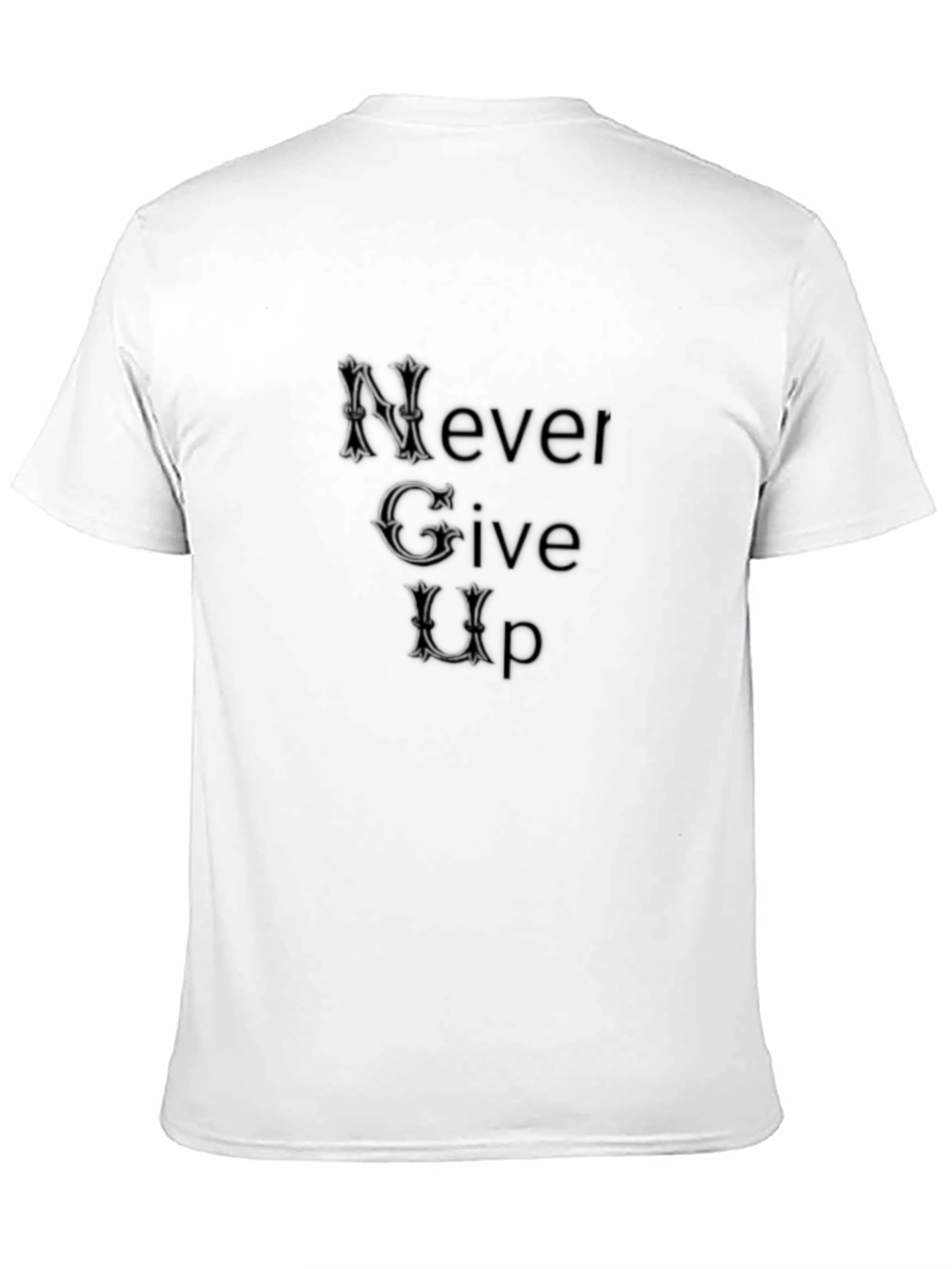 Never Give Up Stylish Black Tee