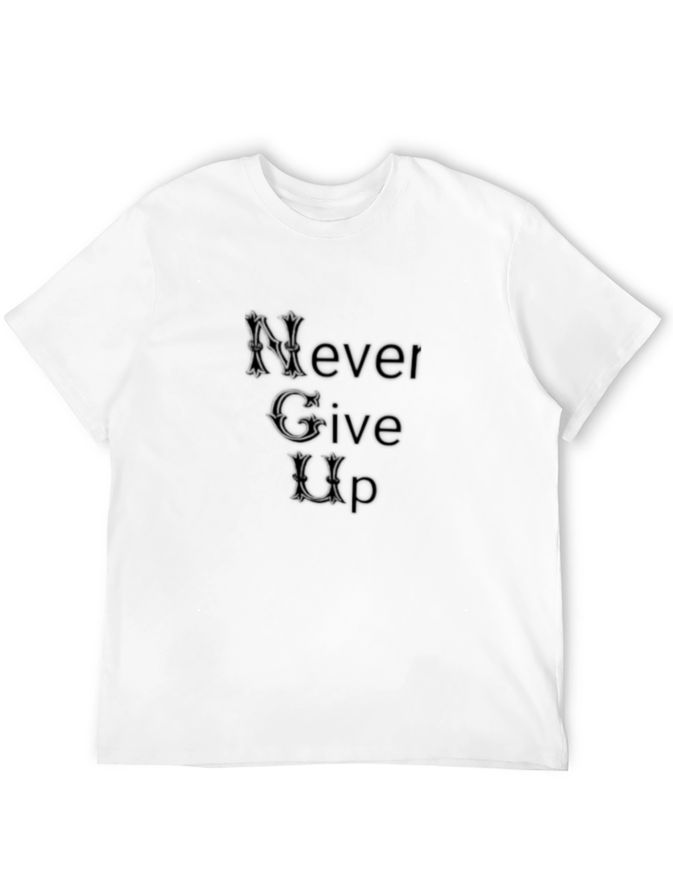 Never Give Up Stylish Black Tee