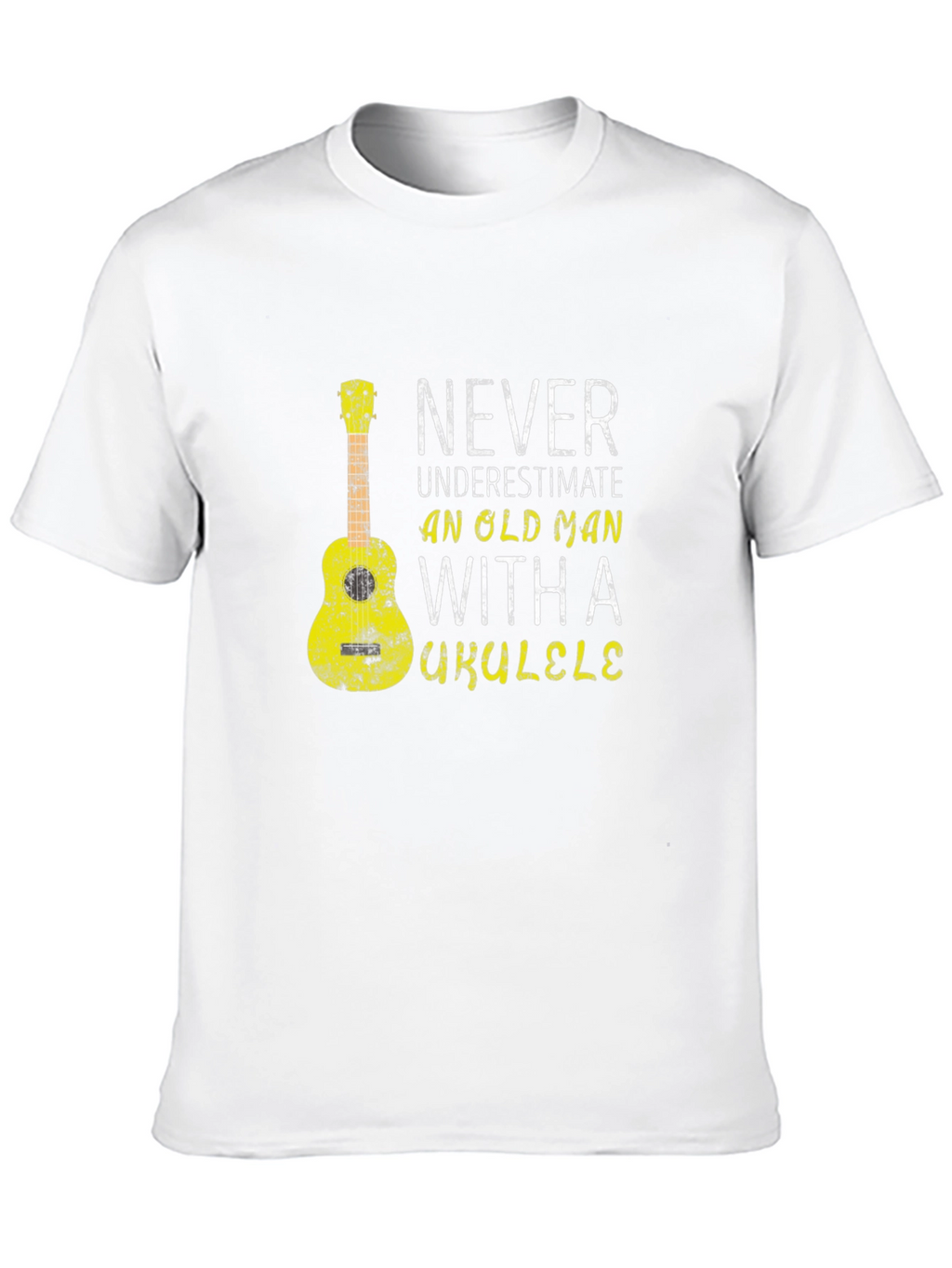 Never Underestimate Old Man Ukulele T-Shirt