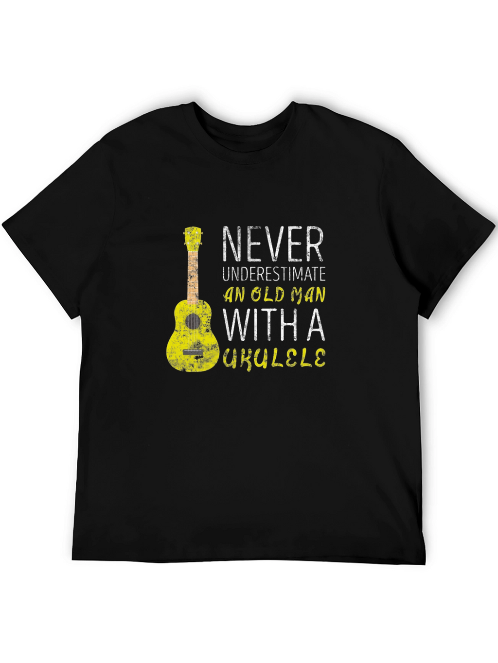 Never Underestimate Old Man Ukulele T-Shirt