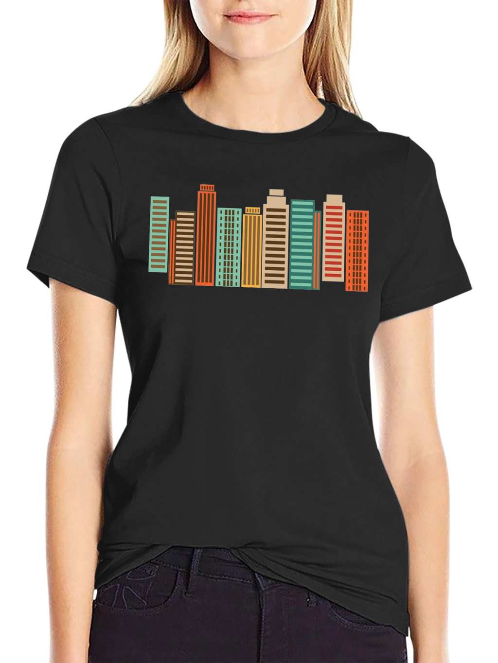 Retro Cityscape Graphic Tee - Urban Style