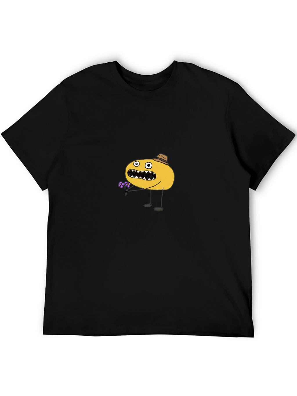 Funny Cartoon Character Black T-Shirt