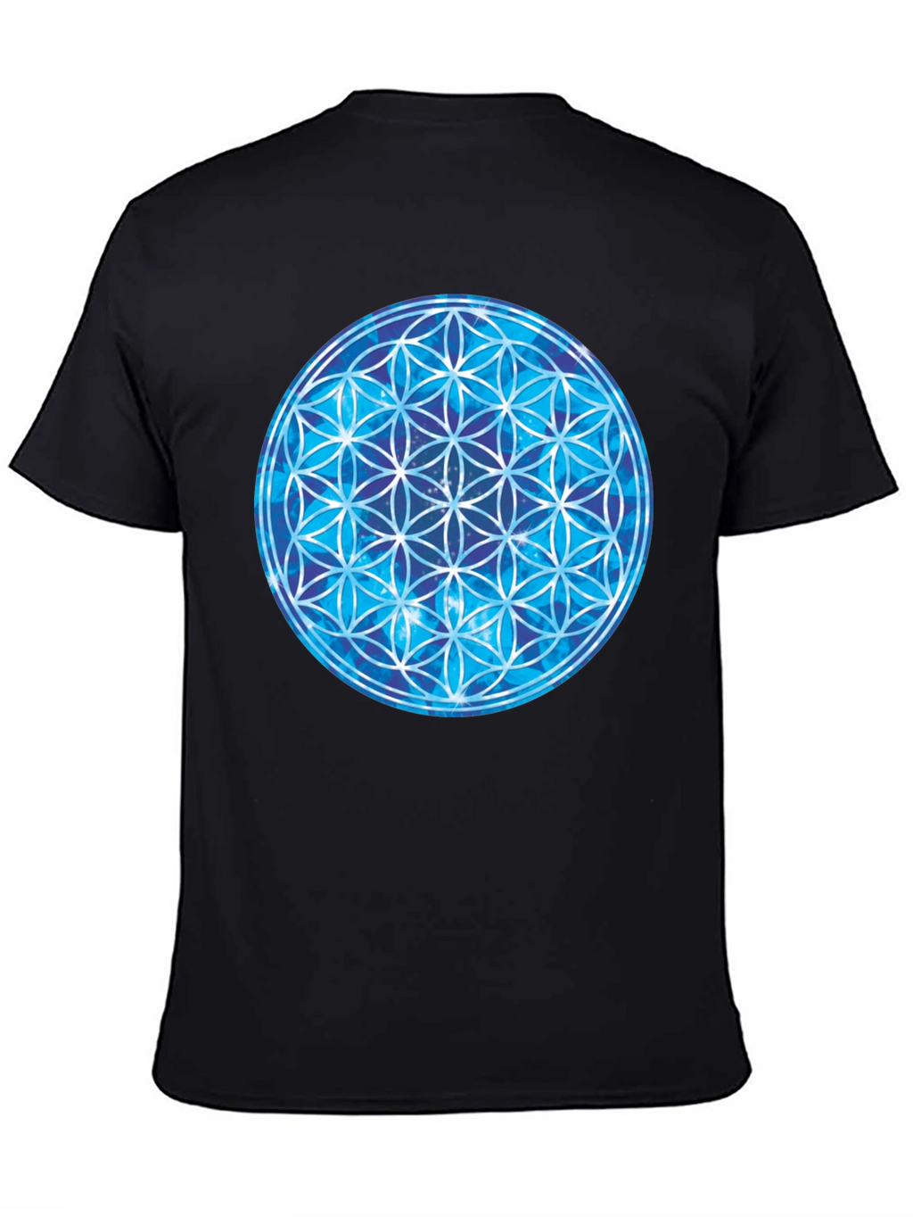 Cosmic Flower of Life Black T-Shirt