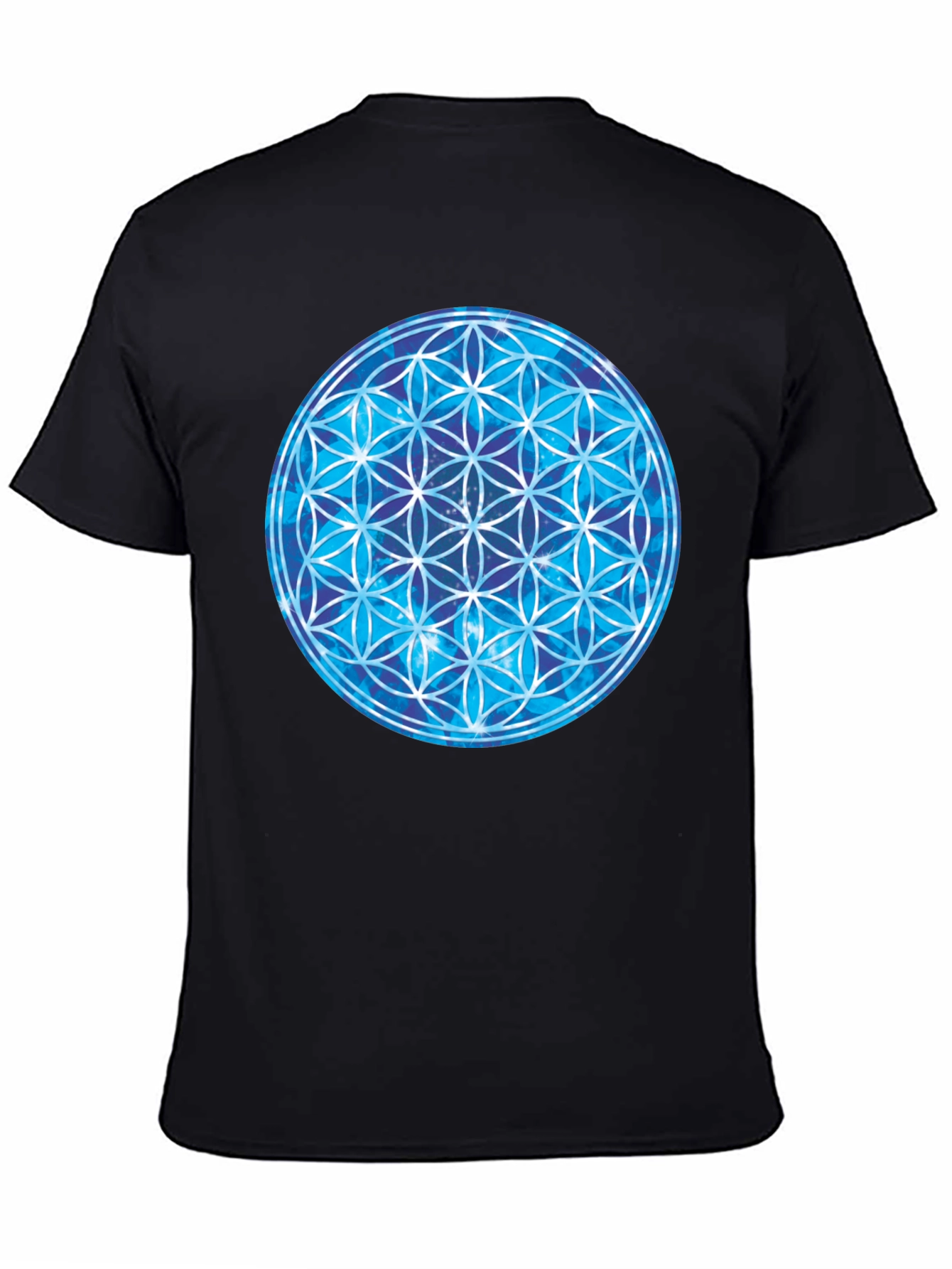 Cosmic Flower of Life Black T-Shirt