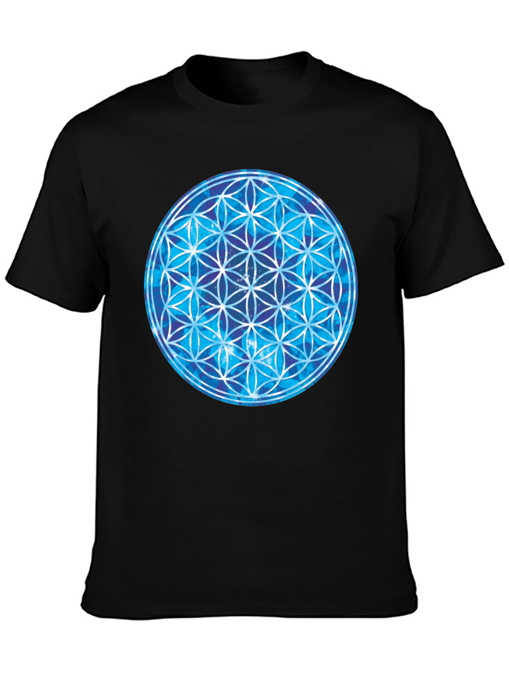 Cosmic Flower of Life Black T-Shirt