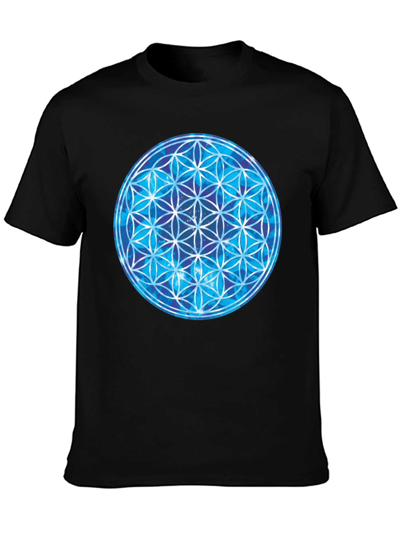 Cosmic Flower of Life Black T-Shirt