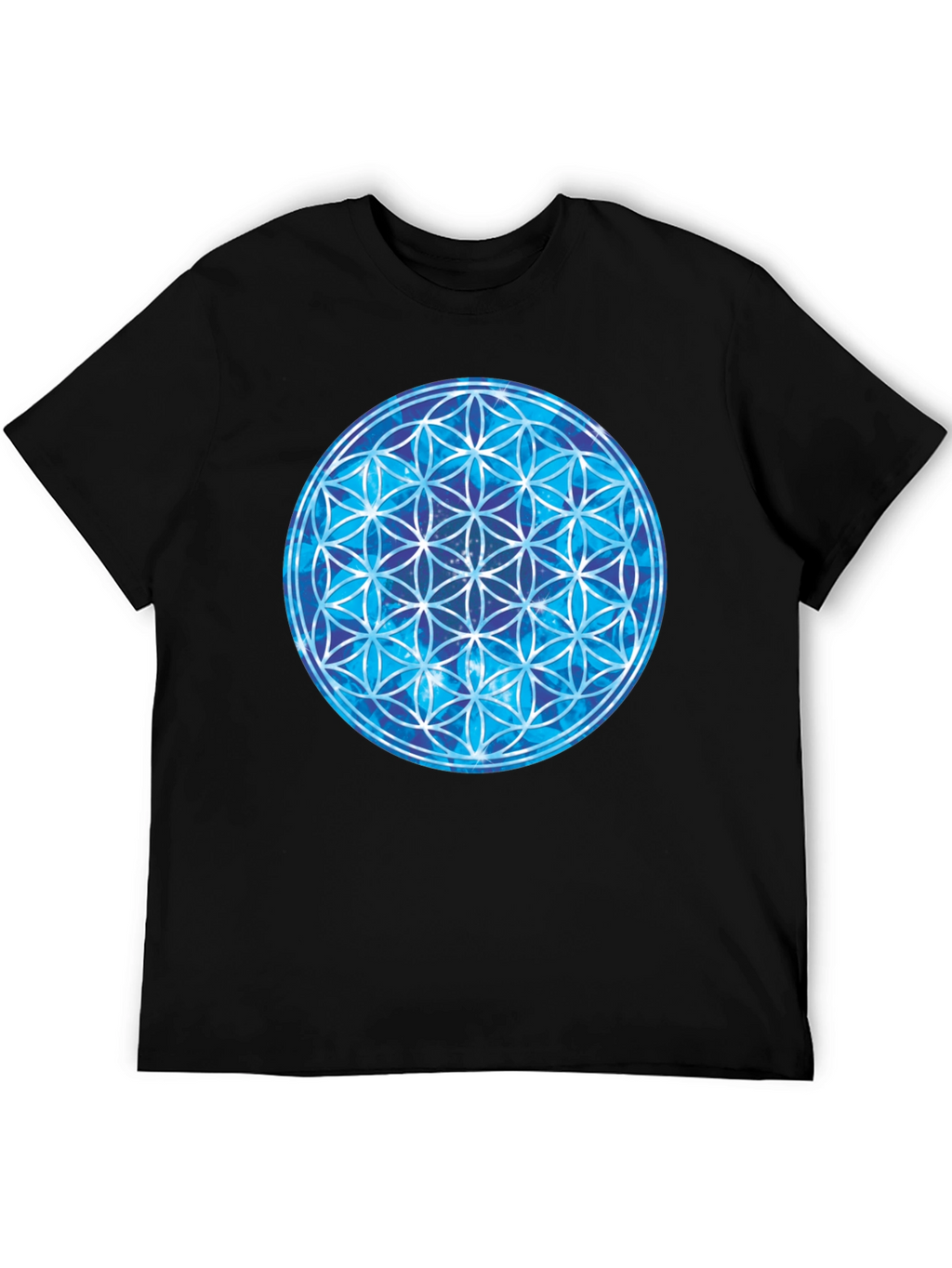 Cosmic Flower of Life Black T-Shirt