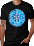 Cosmic Flower of Life Black T-Shirt