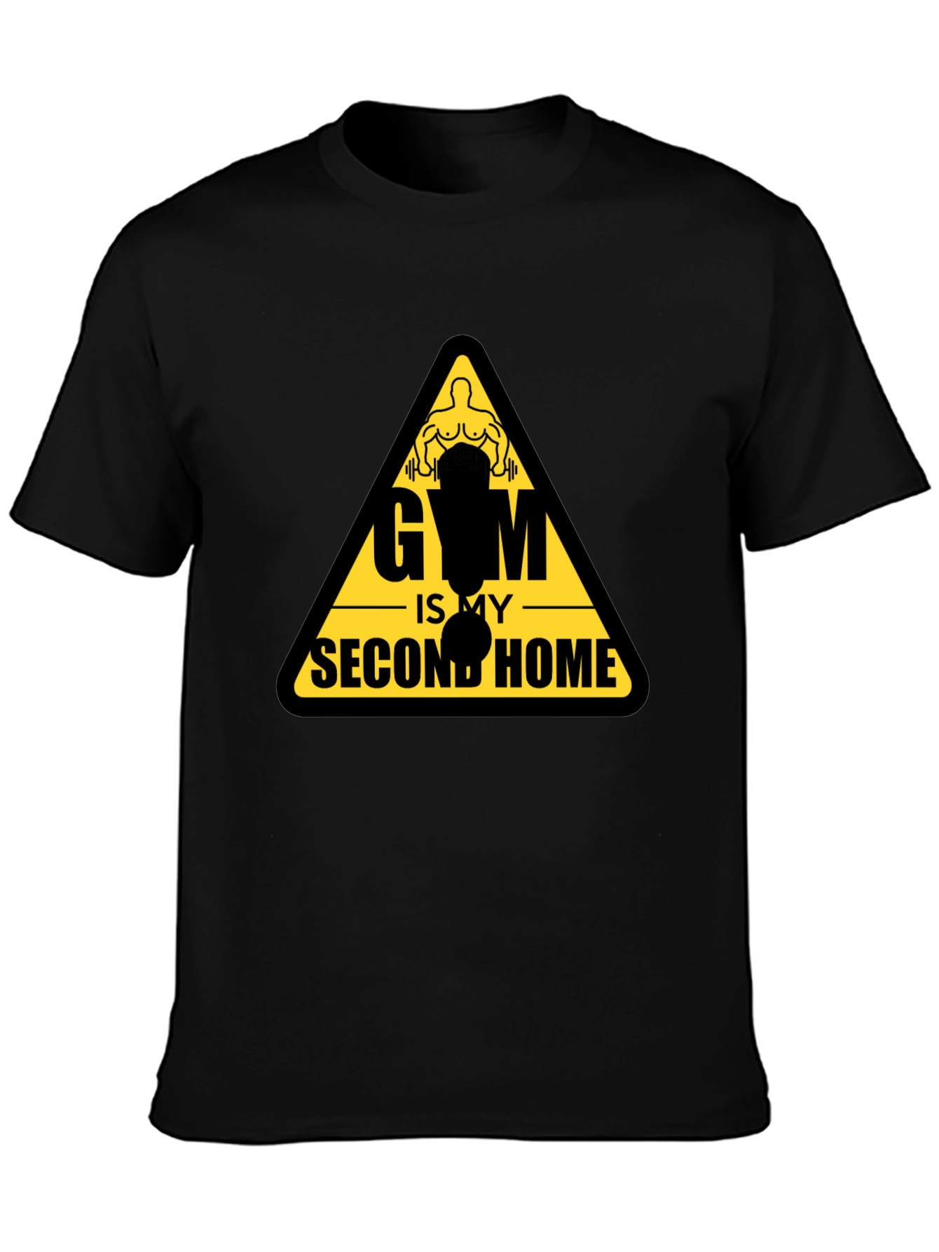 Gym Is My Second Home Black T-Shirt